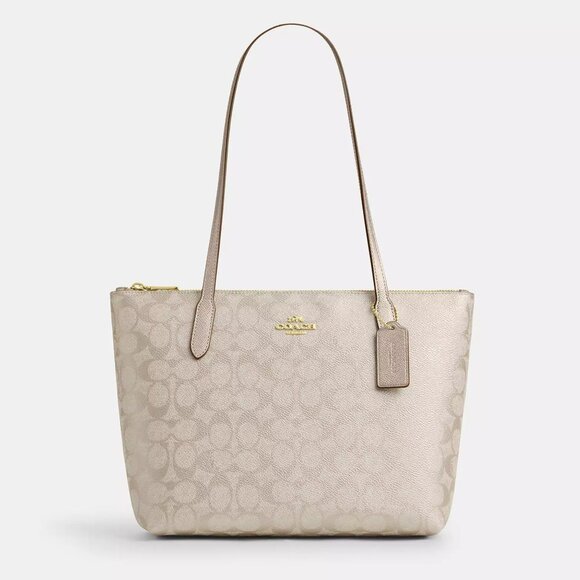 Coach Handbags - COACH Fiona Small Zip Tote Bag - Champagne Multi - CW396